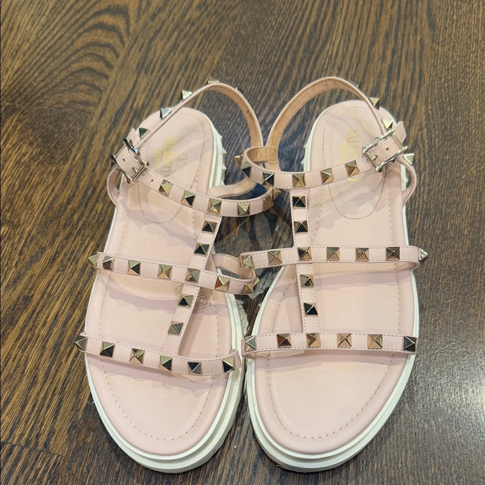 Valentino Blush Pink Studded Sandals